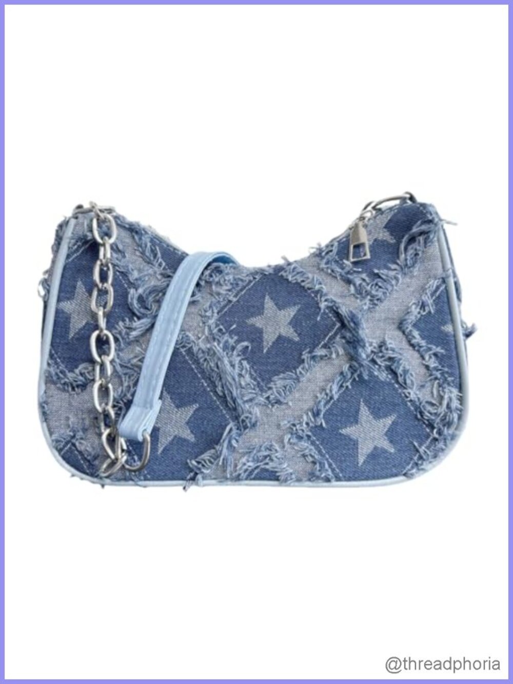 Denim Shoulder Bag Y2K Underarm Purse Small 90s Jean Handbag